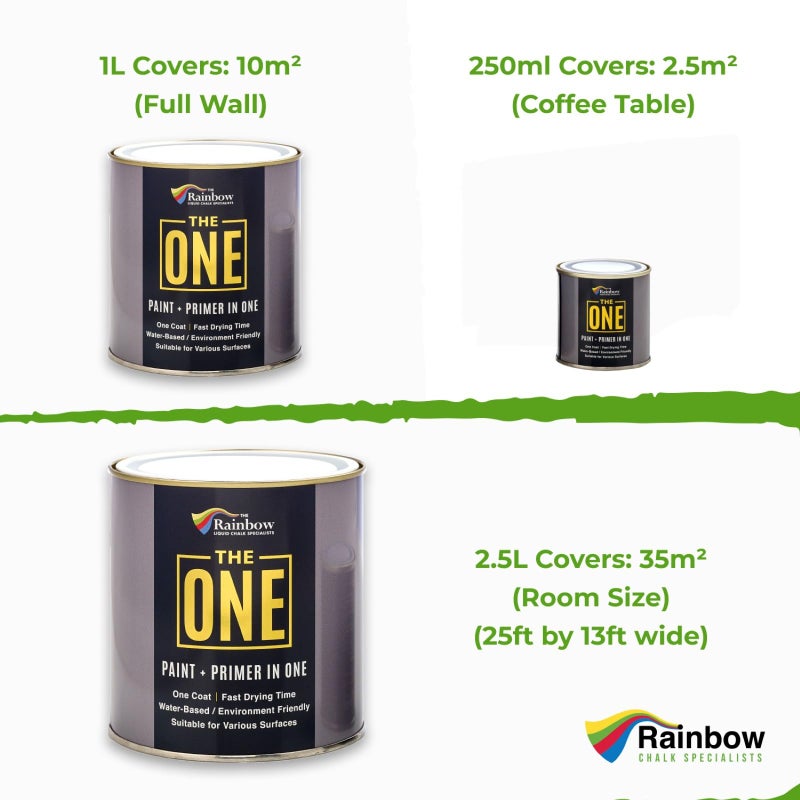 THE ONE All-In-One Paint & Primer - Brilliant White Matte, 84.5 Fl Oz/2.5 Liter | 1 Coat Formula | Easy Indoor & Outdoor Decorating for Home & Garden Walls, Floors & Furniture | Water-Based & Low VOC - Image 3